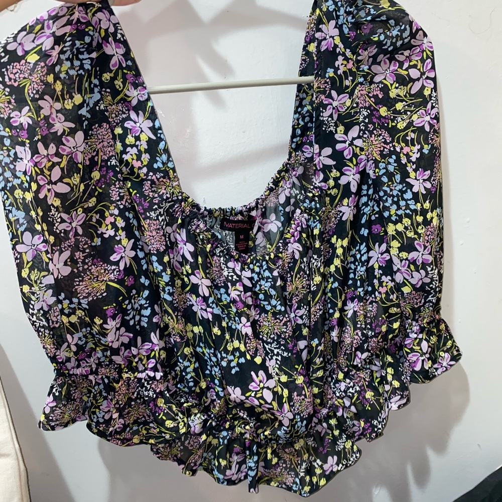Material girl- off the shoulder floral blouse